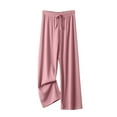 thumbnail image 1 of Olyvenn Women Pleated Wide Leg Palazzo Pants Drawstring Lounge Loungewear Bottoms Culottes Work Business Casual 2025 Clothes Pink XXL, 1 of 7