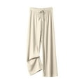 thumbnail image 1 of Olyvenn Women Pleated Wide Leg Palazzo Pants Drawstring Lounge Loungewear Bottoms Culottes Work Business Casual 2025 Clothes White XL, 1 of 7