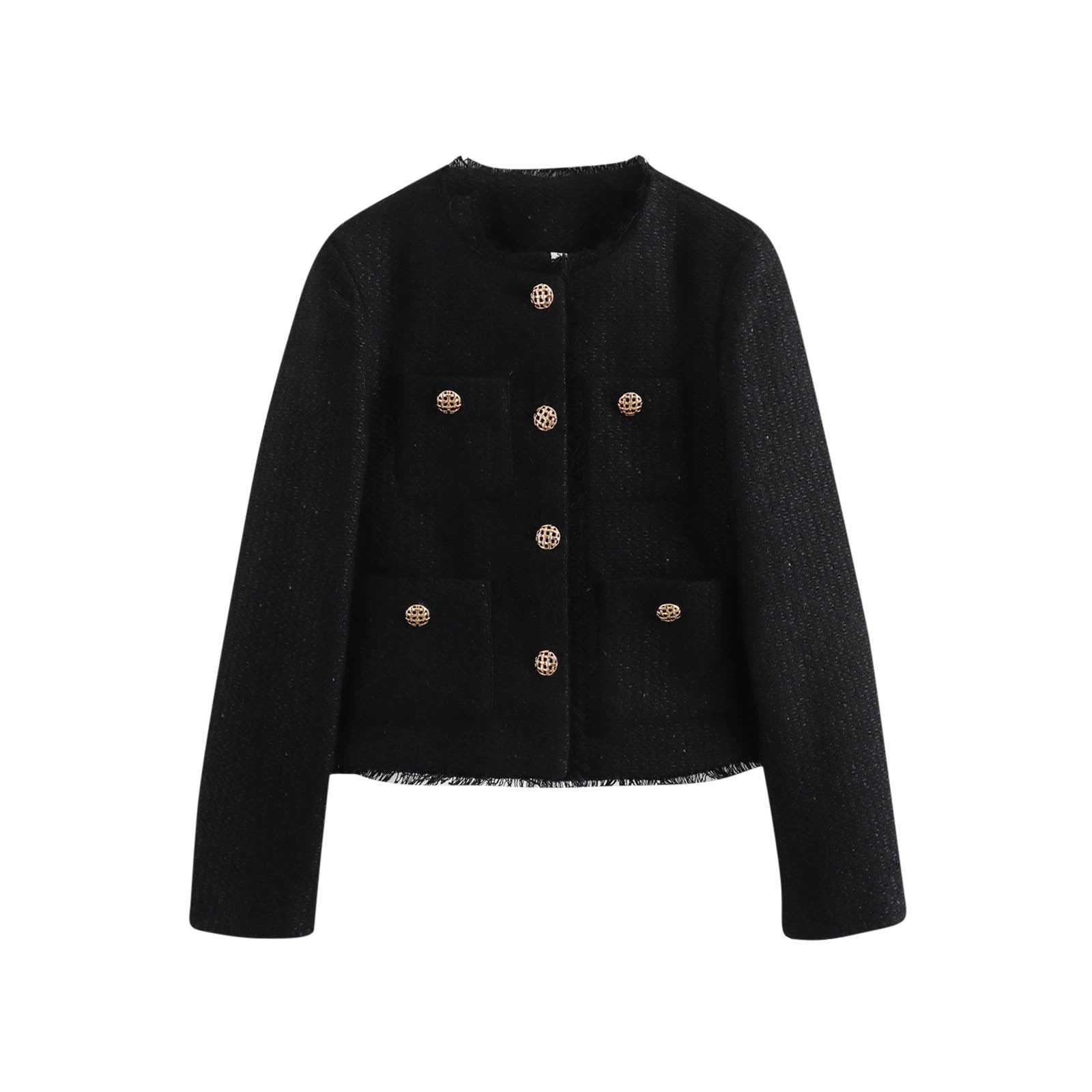 White Contrast Frayed Trim Tweed Jacket & Mini Skirt Two