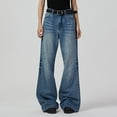thumbnail image 1 of Olyvenn Women Wide Leg Jeans High Waist Baggy Jeans for Women Loose Boyfriends Jeans Denim Pants Y2K Fashion 2025 Navy 14, 1 of 7