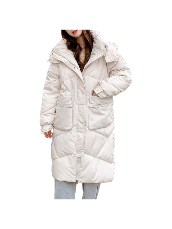 Women Winter Coats Long Warm Down Jackets Female Hooded Thick Parkas Oversized Outwear Loose Puffer Snow Coat Casaco Feminino White 6