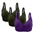 thumbnail image 1 of Olyvenn Women's 3 PC Bras Are Wirefree Have Full Coverage They Are Very Comfortable to Wear Provide Support They Are Perfect for Everyday Wear Purple 40/90, 1 of 3