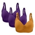 thumbnail image 1 of Olyvenn Women's 3-Pack Cotton Bras Wirefree Lightly Padded Comfort Bras Full Coverage Everyday Bras Yellow 36/85, 1 of 3