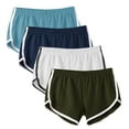 thumbnail image 1 of Olyvenn Women's Athletic Shorts High Waist Running Shorts with Liner Soft Summer Dolphin Shorts Workout Gym Shorts Lounge Shorts 4 Pack Multicolor 6, 1 of 9