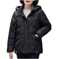 thumbnail image 1 of Olyvenn Women's Baggy Puffer Jacket with Hood, Long Sleeve Warm Quilted Padded Down Coats Thick Insulated Winter Outerwear Black XXL, 1 of 6