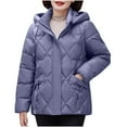 thumbnail image 1 of Olyvenn Women's Baggy Puffer Jacket with Hood, Long Sleeve Warm Quilted Padded Down Coats Thick Insulated Winter Outerwear Blue XL, 1 of 6