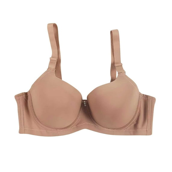Olyvenn Women's Bras Full-Coverage Wirefree Comfort Minimizer Brassiere Lightly Lined Smoothing Bra Plus Size Bras Yellow 85D/38