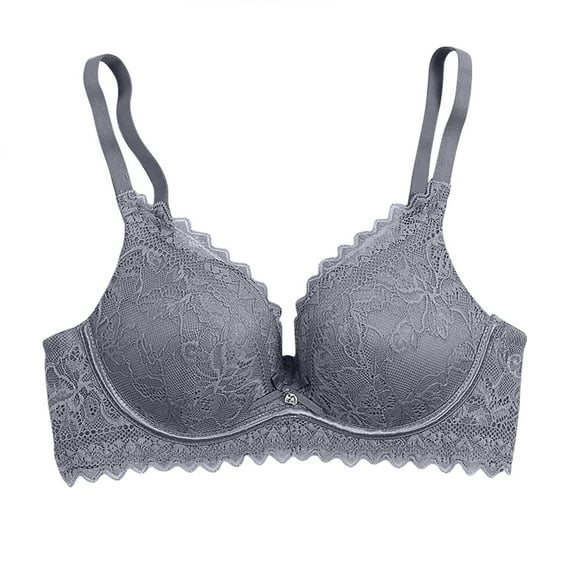 Olyvenn Women's Bras Push Up Bra Lace Bralette Wirefree Padded Brassiere Full Coverage Bras for Women Seamless Plus Size Brassiere Blue 36/80