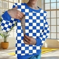 thumbnail image 1 of Olyvenn Women's Breastfeeding Nursing Tops Plaid Print Zip Side Long Sleeve Crewneck Sweatshirt Loose Postpartum Casual T-Shirts Light Blue S, 1 of 4
