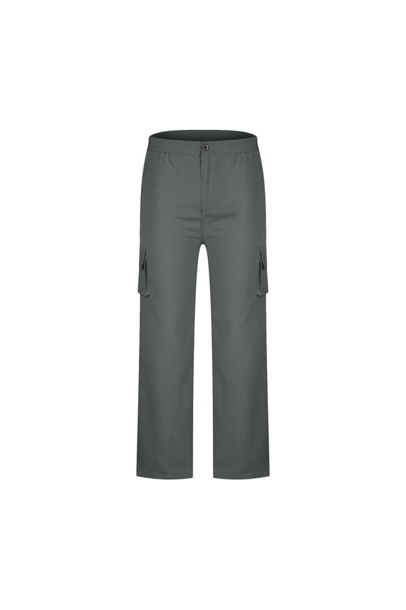 Women's Cargo Pants Trousers Work Wear Solid Pants With 6 Pocket Full Pants Gifts for Women Trousers 2023 Female Fashion Dark Gray 8
