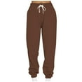 thumbnail image 1 of Olyvenn Women's Casual Loose Sports Sweatpants Ankle Banded Trousers Gradient Fleece Pants 2023 Tummy Control Outdoor Leggings Full Length Pants for Women Stylish Coffee 4, 1 of 5