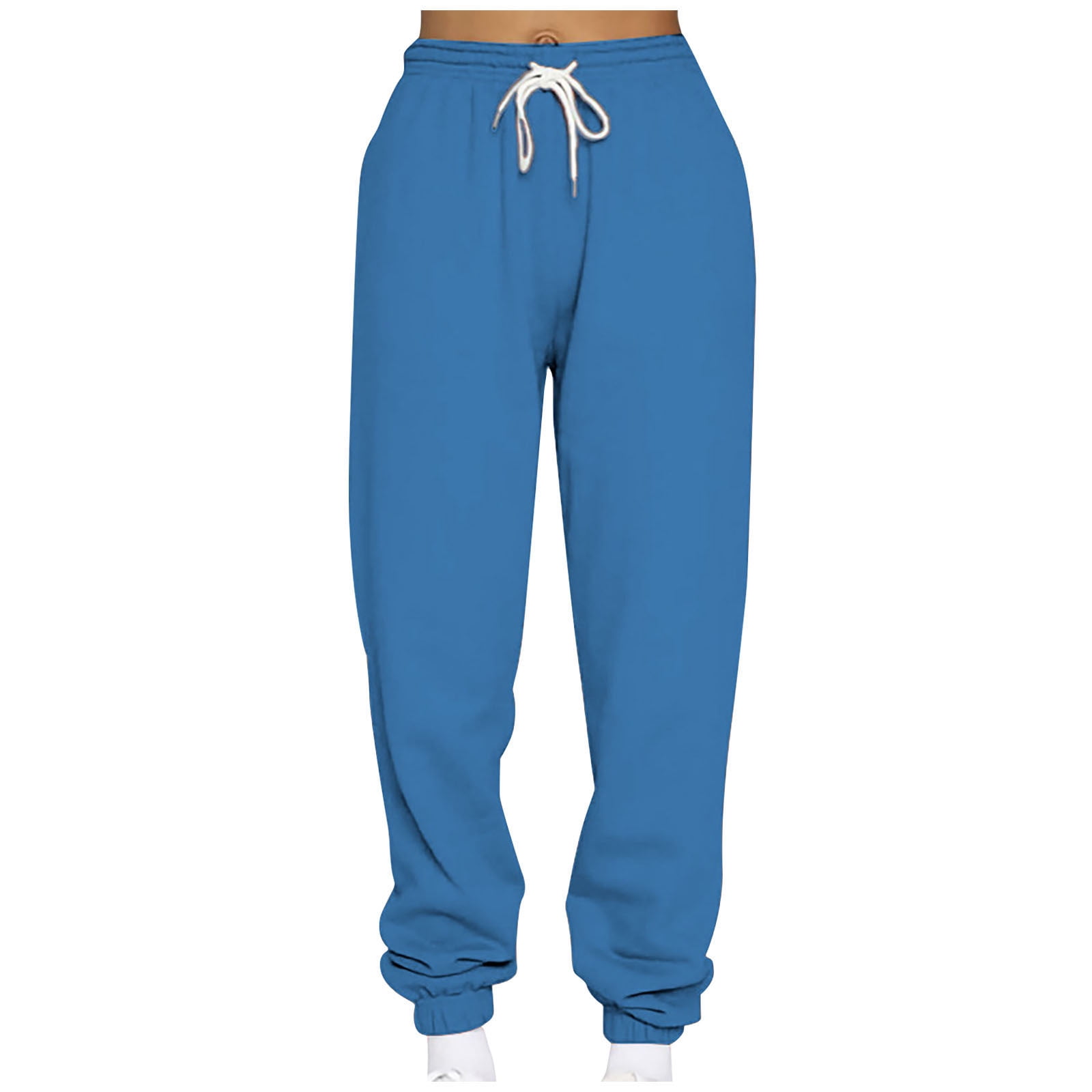 Olyvenn Women's Casual Loose Sports Sweatpants Ankle Banded Trousers ...