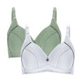 thumbnail image 1 of Olyvenn Women's Cotton Lightly Padded Lace Wireless Bras 2-Pack Full Coverage Comfort Brassiere Bralette Multicolor 46, 1 of 3