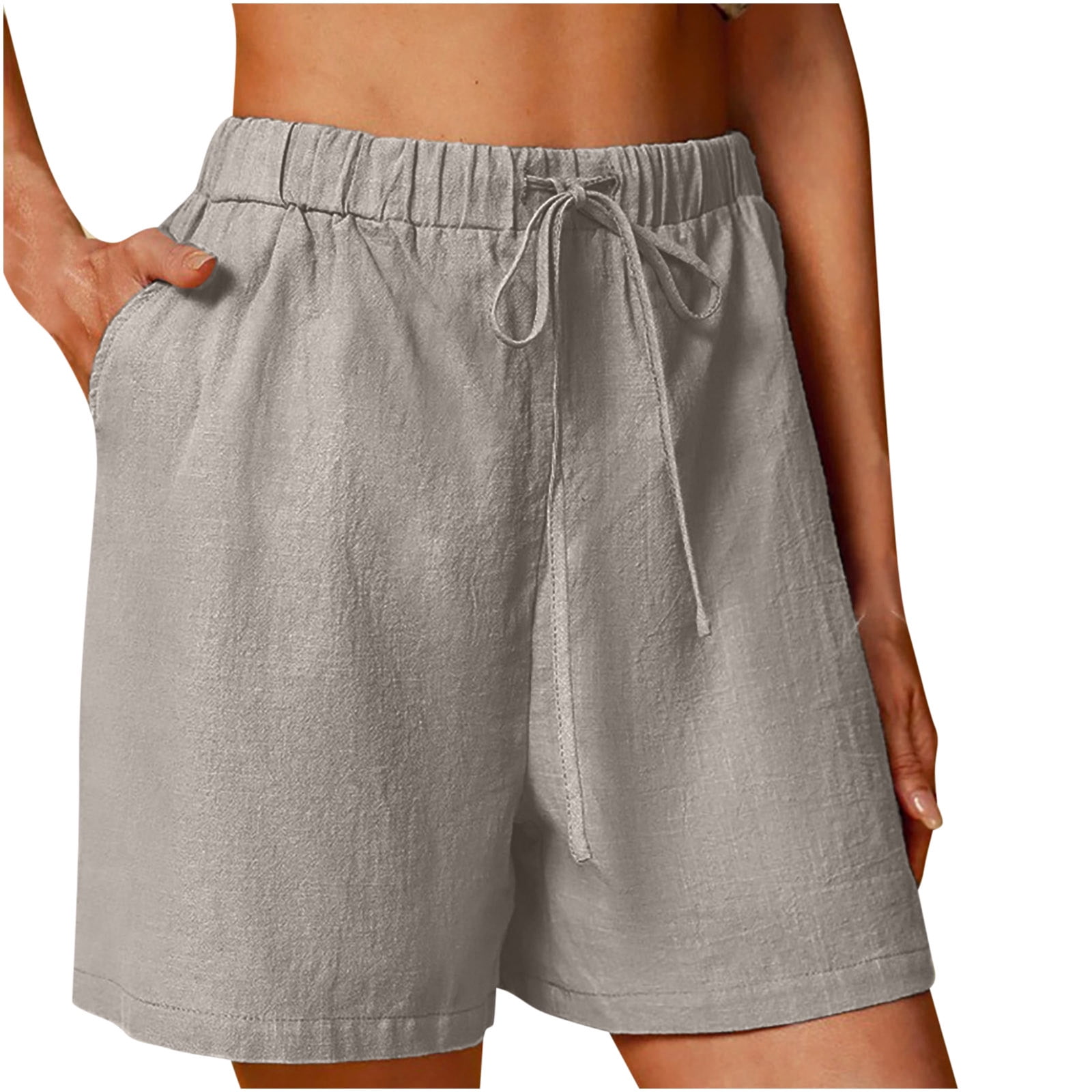Drawstring Real Genuine Leather Pants Women Shorts Lady