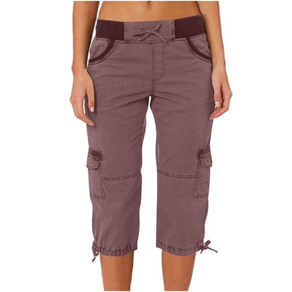 Olyvenn Women's Fashion Casual High Waist Cargo Pants A-Line Loose Wide Leg Pocket Quick Drying Pants Workout Loose Full Length Pants for Women Trendy 2023 Brown 4