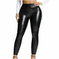 thumbnail image 1 of Olyvenn Women's Faux Leather Leggings Pants PU Elastic Shaping Hip Push Up Black Sexy Stretchy High Waisted Tights Black XL, 1 of 6