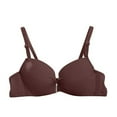 thumbnail image 1 of Olyvenn Women's Front Closure Push Up Bra Seamless Underwire Brassiere Full Coverage Lightly Padded Everyday Bras Coffee 34/75, 1 of 3
