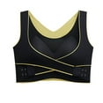 thumbnail image 1 of Olyvenn Women's Front Closure Push Up Bra Wirefree Lightly Padded Seamless Plus Size Brassiere Bralette Black 8, 1 of 5