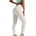 thumbnail image 1 of Olyvenn Women's High Waisted Leggings Butt Lifting Tummy Control Workout Yoga Pants Ladies Soft Athletic Gym Leggings White M, 1 of 4