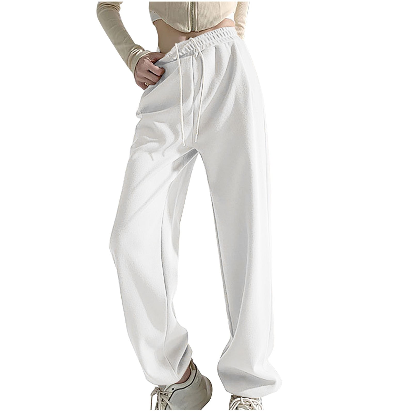 Olyvenn Women's Large Size Casual Sweatpants Daily Long Trousers for ...