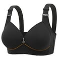 thumbnail image 1 of Olyvenn Women's Lightly Padded Wirefree Bra Comfort Full-Coverage Bras Plus Size Support Mini Bra Seamless Brassiere Bralette Black 36/80, 1 of 5
