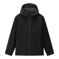 thumbnail image 1 of Olyvenn Women's Lightweight Casual Hooded Raincoat, Outdoor Active Waterproof Windbreaker Long Sleeve Zip Up Pockets Tops Black S, 1 of 3
