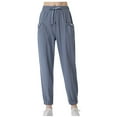 thumbnail image 1 of Olyvenn Women's Lightweight Joggers Quick Dry Hiking Running Pants Athletic Workout Track Casual with Zipper Pockets Light Blue M, 1 of 1
