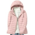 thumbnail image 1 of Olyvenn Women's Lightweight Packable Down Jacket Stand Collar Full Zip Puffer Coat with Hood Water-Resistant Windproof Warm Winter Outwear Pink 12, 1 of 8
