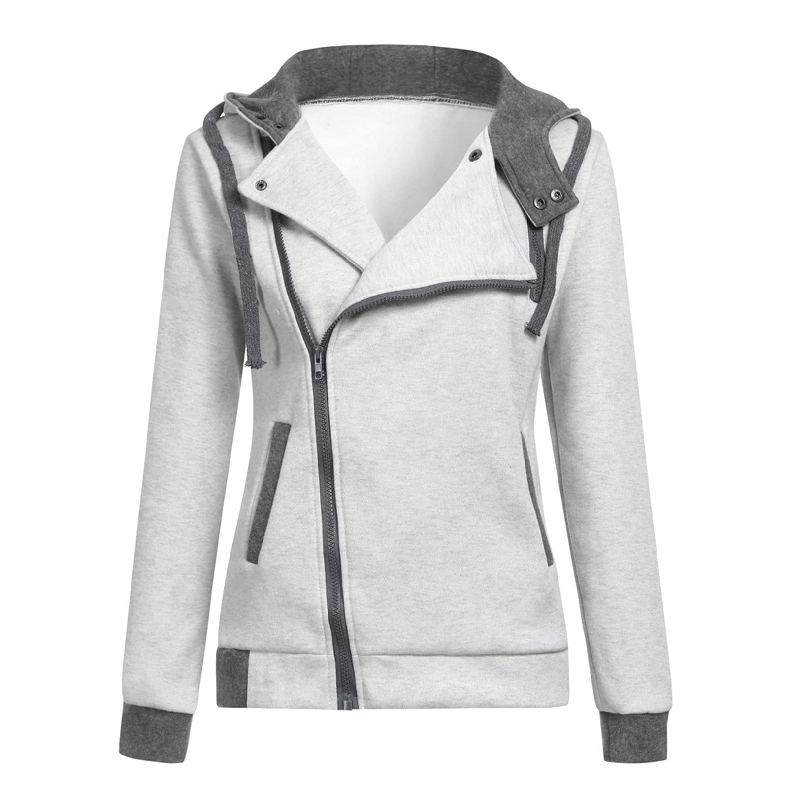 Asymmetrical drawstring shop color block hoodie
