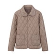 thumbnail image 1 of Olyvenn Women's Quilted Barn Jackets Fleece Lined Puffer Coats Casual Bomber Jacket Lightweight Button Warm Winter Outerwear Khaki XXL, 1 of 5