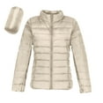 thumbnail image 1 of Olyvenn Women's Slim-Fit Quilted Puffer Jacket Lightweight Stand Collar Padded Warm Winter Casual Down Coat Zip Jackets Beige M, 1 of 6