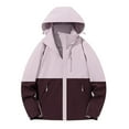 thumbnail image 1 of Olyvenn Women's Softshell Jacket, Patchwork Warm Jackets Lightweight Hooded Windproof Coat Outdoor Hiking Winter Outerwear Red XXL, 1 of 3