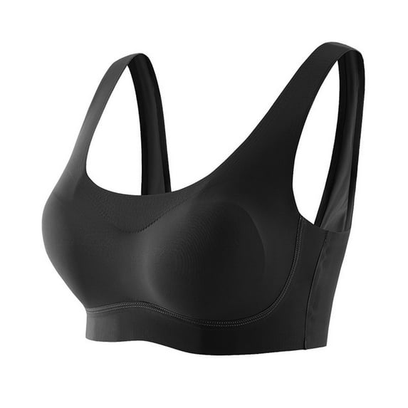 Olyvenn Women's Sports Bra High Impact Support Wirefree Padded Crisscross Back Workout Yoga Brassiere Fitness Running Underwear Plus Size Black L