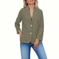 thumbnail image 1 of Olyvenn Women's Spring Fall Business Casual Blazers Long Sleeve Notch Lapel Trendy Work Office Blazer Jackets Outerwear Army Green XL, 1 of 6