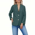 thumbnail image 1 of Olyvenn Women's Spring Fall Business Casual Blazers Long Sleeve Notch Lapel Trendy Work Office Blazer Jackets Outerwear Green M, 1 of 6