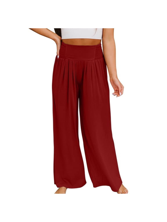 Women's Summer Casual Loose Baggy Pockets Versatile Loose Trousers Pants Fashion Playsuit Trousers Overalls Bib Overall Cotton And Linen Pants Red 4