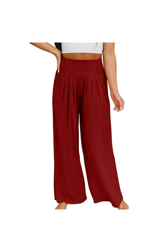Women's Summer Casual Loose Baggy Pockets Versatile Loose Trousers Pants Fashion Playsuit Trousers Overalls Bib Overall Cotton And Linen Pants Red 4