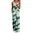 thumbnail image 1 of Olyvenn Women's Summer Jumpsuit Casual Sleeveless Jumpsuit Loose Wide Leg Tie Dye Stripe Print Jumpsuits with Pockets Green 6, 1 of 5