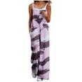 thumbnail image 1 of Olyvenn Women's Summer Jumpsuit Casual Sleeveless Jumpsuit Loose Wide Leg Tie Dye Stripe Print Jumpsuits with Pockets Red 4, 1 of 5