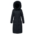 thumbnail image 1 of Olyvenn Women's Winter Puffer Coat Long Faux Fur Hooded Snow Jacket Thicken Thermal Down Outwear for Cold Freezing Weather Black XXXXL, 1 of 8