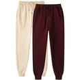 thumbnail image 1 of Olyvenn Womens 2 Pack Sweatpants, Unisex Men's Cotton Sweatpants Open Bottom Lounge Pants Loose Fit Casual Jogger Pants with Pockets Wine 8, 1 of 2
