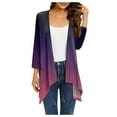 thumbnail image 1 of Olyvenn Womens Cardigan Work Office Fashion V Neck Womens Suit Comfy Flowy Wrap Shawl Tops Casual Wedding Blazer Set Long Sleeve Jackets Gradian Color Slim Fit Business Black 18, 1 of 4
