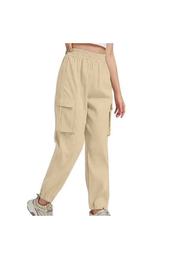 Womens Cargo Pants Cargo Overalls Denim Jumpsuit Adjustable Straps Utility Workwear Straight Leg Pants High Waisted Pants Khaki XXL