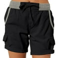 thumbnail image 1 of Olyvenn Womens Cargo Short Casual Summer Elastic Hiking Short 2025 Trendy High Rise with Pocket Solid Loose Outfit Lightweight Black S, 1 of 7