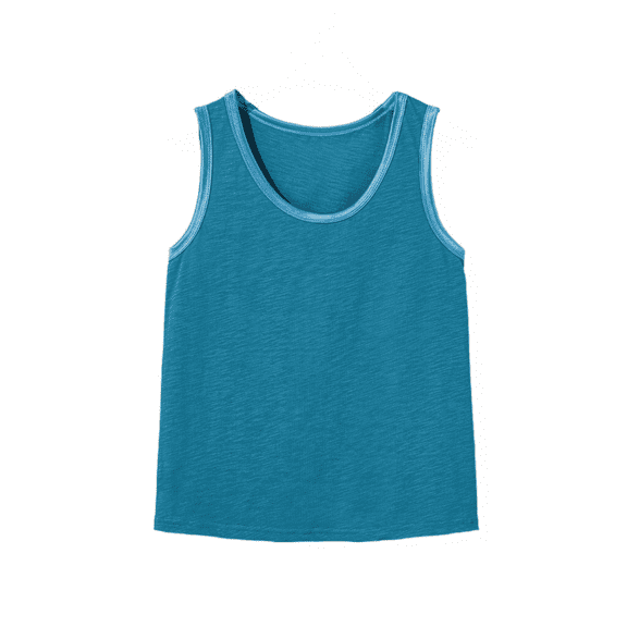 Olyvenn Womens Casual Tops Women's Tank Tops Crop Tops for Women U Neck Sleeveless Tank Tops Basic Cropped Tops Sports Blue M