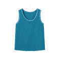 thumbnail image 1 of Olyvenn Womens Casual Tops Women's Tank Tops Crop Tops for Women U Neck Sleeveless Tank Tops Basic Cropped Tops Sports Blue XL, 1 of 8