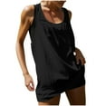 thumbnail image 1 of Olyvenn Womens Cotton Workout Tank Tops Racerback Sleeveless Relaxed-Fit Oversized Shirts Summer Fashion Sports Tops Black XXL, 1 of 8