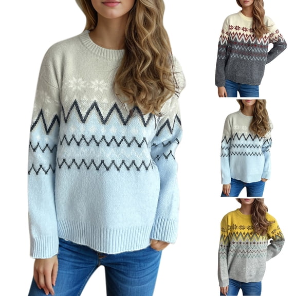 Olyvenn Womens Crochet Sweaters Crewneck Loose Cute Elegant Soft Warm Sweatshirt Y2k Hollow Chunky Cable Knit Pullover Tops Blue M