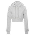 thumbnail image 1 of Olyvenn Womens Cropped Zip up Hoodie Women Crop Cardigan Lightweight Jacket Hooded Sweatshirts Casual Hoodies for Teen Girls Gray L, 1 of 3
