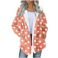 thumbnail image 1 of Olyvenn Womens Fleece Lined Hoodies Coat Open Front Cardigans Sweaters Oversized Winter Long Sleeve Outerwear Coats with Pockets Orange XL, 1 of 5